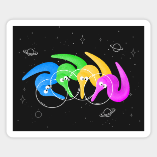 Space Worms on a string Magnet